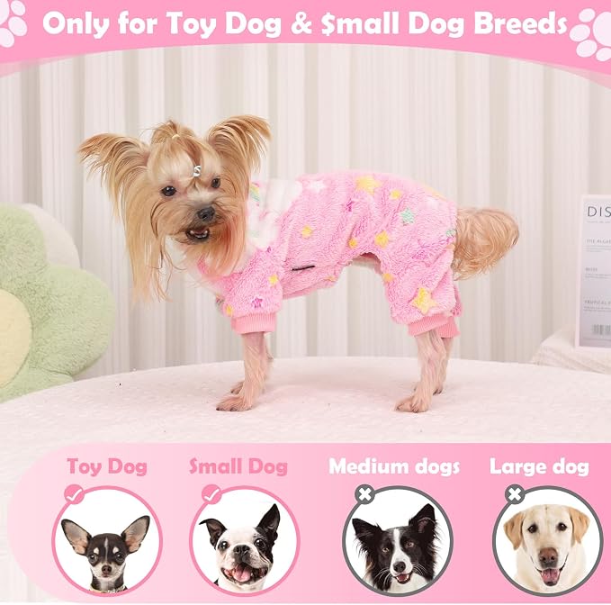 Dog Pajamas Pjs Small Girl, Winter Sweater Cute Extra Small Puppy Clothes - Image 4