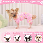 Fleece Dog Pjs - Cute Extra Small Puppy Clothes, Soft & Stretchy Dog Onesies - Image 4