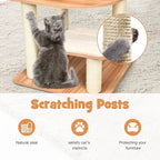 PETSITE 69 Inches Tall Cat Tree, Modern Wooden Cat Tower - Image 3