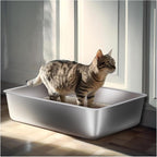 Stainless Steel Litter Box 2 Pack, Medium Metal Litter Box - Image 6