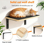 2PCS Cat Wall Shelves with Felt Board, 17x9.85 Inch Solid Wood Cat Wall - Image 3