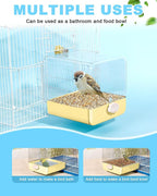 Hanging Bird Bath for Cage, 3 in 1 Multifunction Bird Bath/Bowl/House, Bird - Image 5