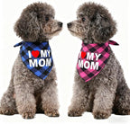 GreenJoy Cute Plaid Dog Bandana – Washable Pet Triangle Scarf - Image 3
