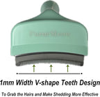 Pet Deshedding Tool with Curve Blade, Cat Grooming Brush, Tight V-shaped Teeth - Image 3