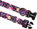 QQPETS Adjustable Soft Dog Collar: Print Flower Pink Multicolor Cute Patterns - Image 7