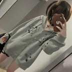 Womens Y2K Zip Up Cute Graphic Hoodies Cat Ears Casual Cartoon Harajuku Kawaii - Image 6