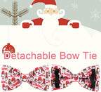 Christmas Dog Collar with Bow Tie, Cotton Christmas Bowtie Collar - Image 4