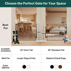 Cumbor 34" Extra Tall No Bottom Bar Baby Gate - Image 6