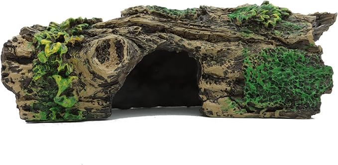 JIH Aquarium Decorations Resin Hollow Tree Trunk Ornament, Bettas House Cave - Image 3
