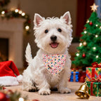 Christmas Dog Bandana–Pink Christmas Tree Triangle Scarf - Image 4