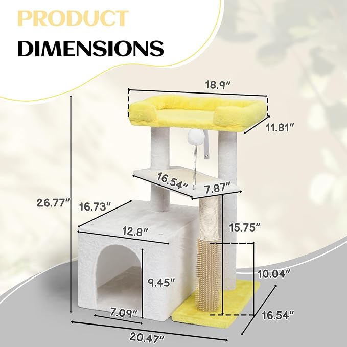 VINGLI Cat Tree, 27 inch Small Cat Tower - Image 5