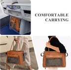 Fashion Pet Carrier Purse for Small Cat and Dog, Luxury Pu Soft-Sided Tote Bag - Image 6