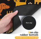 Cute Happy Dog Pattern Design Pet Food Mat 20" x 12" Fun Easy Clean Pet Feeding - Image 7