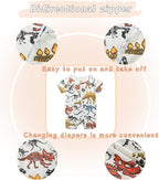 Unisex Summer Trendy 2-Pack Rompers Short Sleeve Zipped Bodysuit Infant Cotton - Image 5