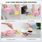 Litter Scoop Holder with Clean Kit, 2-in-1 Mini Broom & Dustpan - Image 3