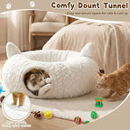OurWarm Cat Tunnel Bed for Indoor Cats, Soft Plush Cat Donut Tunnel - Image 5