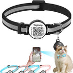 Reflective Kitten Collars with Bell, Cat Collar Breakaway with QR Code Name Tag by Taghelp