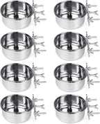 Tfwadmx 8 Pcs Bird Feeding Dish Cups, Parrot Food Bowl Clamp Holder Coop Cup by Tfwadmx