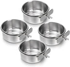 Okllen 4 Pack Bird Feeding Dish Cups, Detachable Stainless Steel Bird Food Bowls - Image 3