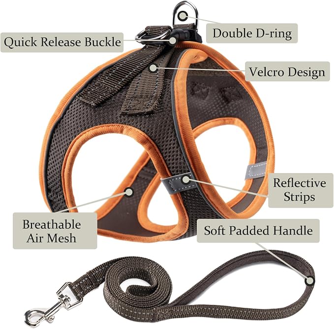 Dog Harness with Leash Set, No Pull Adjustable Reflective Step-in Puppy Pet - Image 2