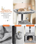 SYANDLVY 27IN Cat Tree for Indoor Cats Large Adult, Modern Activity Tower - Image 4