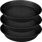 3 Pack of 25 26 inch Plant Saucer, 4.2" Depth, Large Deep Heavy Duty Plastic by Bleuhome