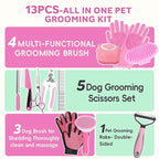 Dog Brush for Shedding 13pcs Bath Grooming Kit - Image 2