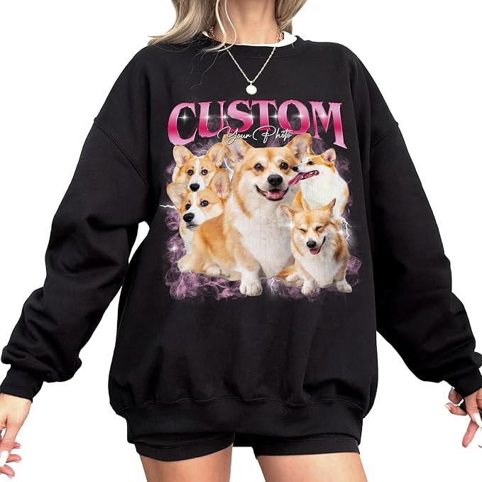 IZI POD Custom Dog Shirt for Women, Personalized Pet Face Photo Shirt, Bootleg - Image 3