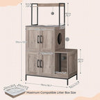 HOOBRO Cat Litter Box Enclosure Furniture, 2 in 1 Hidden Litter Box Furniture - Image 4