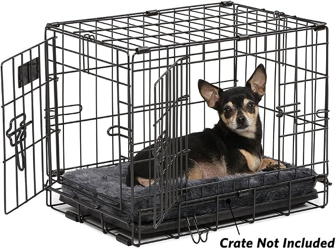 MidWest Homes for Pets QuietTime XXS Dog Bed – Gray Faux Fur Bolster, - Image 3