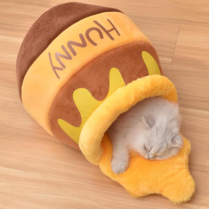 Honey Pot Cat Cave Bed, Soft and Thick Rebound Sponge Pet Nest by Romaneco