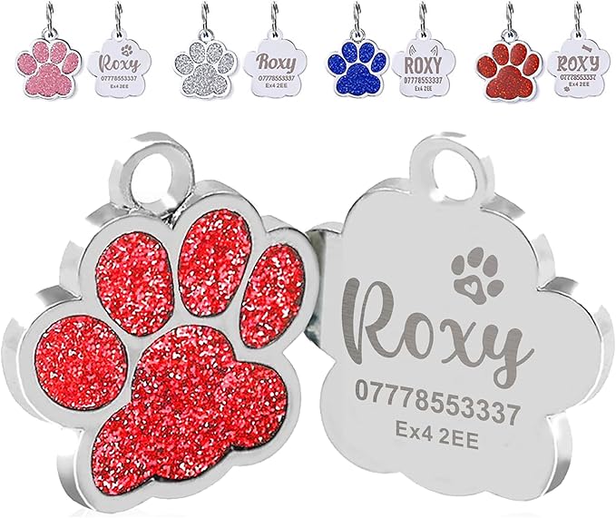 EDSG Cat Dog Tags Personalized for Pets, Dog Name Tags Cat Name ID Tag by EDSG