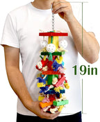 Bird Toys for Parrots, Parakeet Toys Natural Woode Parrot Toy for Large Medium - Image 2