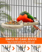 KATUMO Bird Perch Bird Feeding Cup Parrot Wood Perch Stand Toy Bird Cage - Image 5