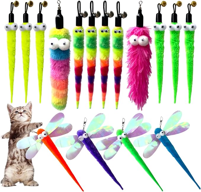Cat Worm Teaser Toys Wand Attachments Fishing Pole Toy Refill by AcceLeah