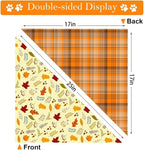 Thanksgiving Dog Bandana 2 Pack, All 4 Patterns Pumpkin Turkey Dog Scarf - Image 5