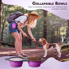 Pawaboo 2-in-1 Collapsible Dog Bowls, Dual Puppy Food and Water Bowls, 180° - Image 6