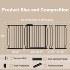 WAOWAO Baby Gate 62.20-71.26" Extra Wide Pressure Mounted Walk Through Swing - Image 6