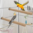 Hypeety Bird Perch Stand Natural Wood Parrot Hemp Rope Perch Birdcage - Image 6