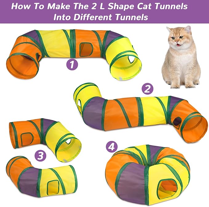 Retro Shaw 33Pcs Cat Toys with Tunnels, Interactive Kitten Toys - Image 5