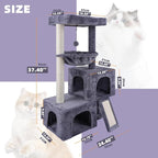 37.4" Cat Tree Tower with Twin Cat Condos - Image 2