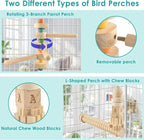 3pcs Natural Wood Bird Perch Toys, Rotating Perch Stand, L-Shaped Perches - Image 4
