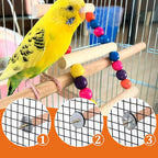 2PCS Bird Perches for Cage Wooden Parrot Perch Stand, Parrot Perches Toys Wood - Image 3