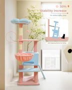 Flower Cat Tree 47.2" Multi-Level Cat Tower - Image 5