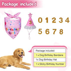 Dog Birthday Bandana Set, Dog Birthday Party Supplies, Puppy Boy Girl Birthday - Image 3
