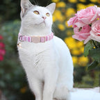 Elegant little tail 2 Pack Cat Collar-Pink Strip Cotton Breakaway Cat Collars - Image 5
