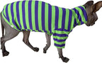 Vintage Stripes Sphynx Hairless Cats Shirt Cotton Cat Turtleneck Pet Clothes - Image 2