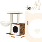 FEANDREA Small Cat Tree for Kittens, Modern Cat Tower for Indoor Cats, Cat Condo - Image 6