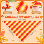 Weewooday 50 Pcs Thanksgiving Fall Dog Bandanas Bulk Plaid Bandanas - Image 3