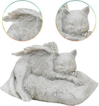 Holiberty Cat Angel Figurine Memorial Pet Stone Statue - Image 4